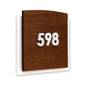 Interior Apartment Door Numbers: Wood & Acrylic — "Scandza" Design